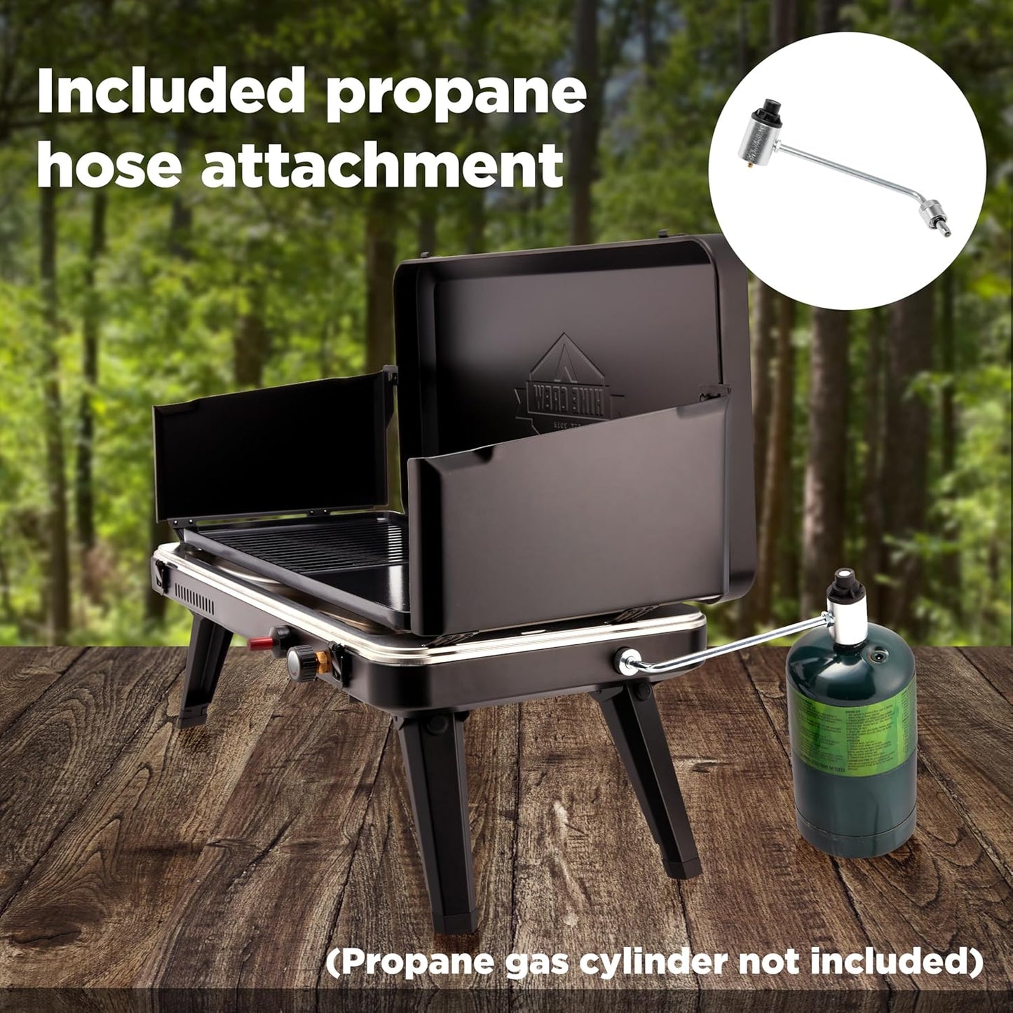 Hike Crew Gas Camping Grill – 13,000 BTU Portable Propane Stove for Camping, Hiking & Camp Kitchens