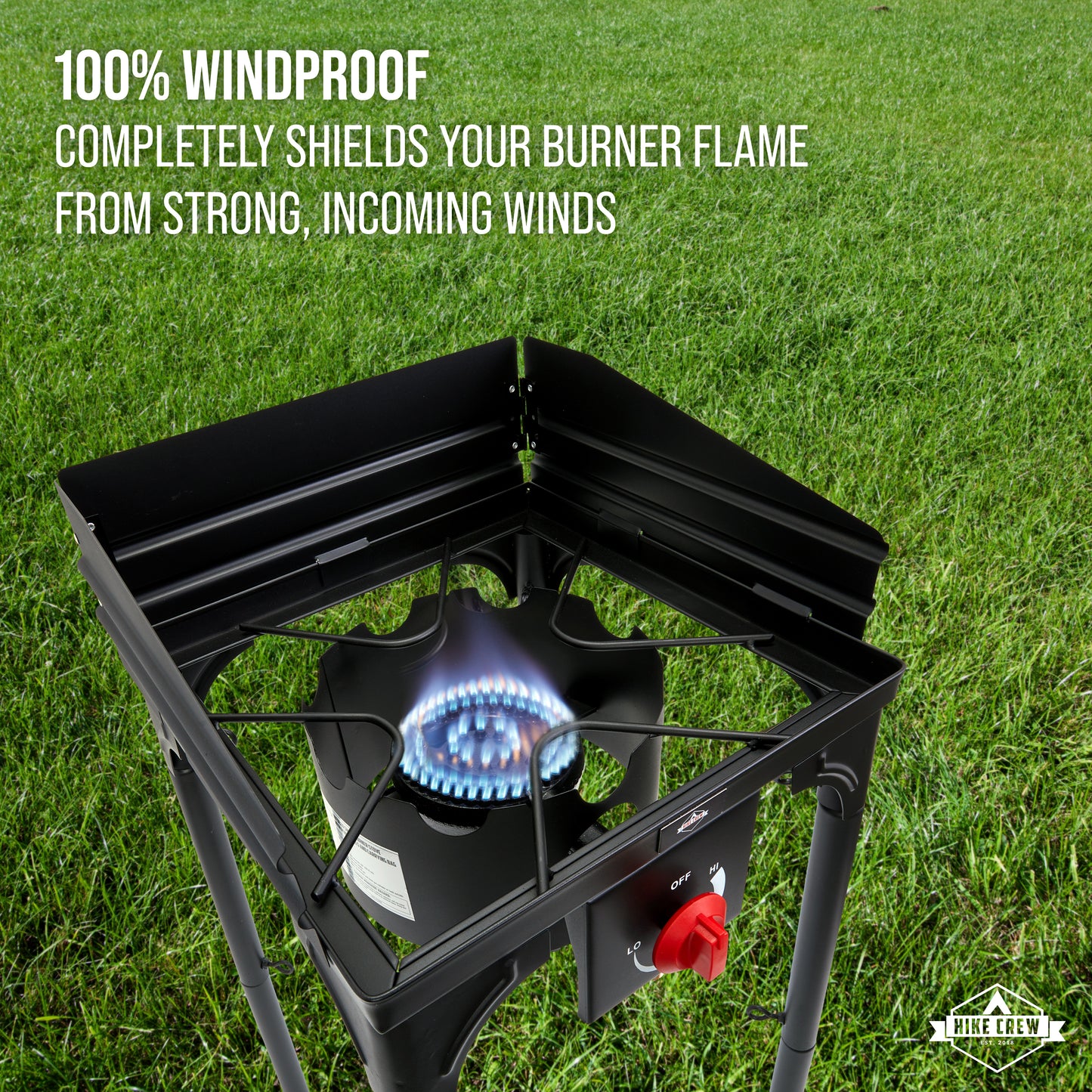 Hike Crew Dual Burner Camping Stove Wind Panels with Foldable, Windproof, Steel Replacement Guard