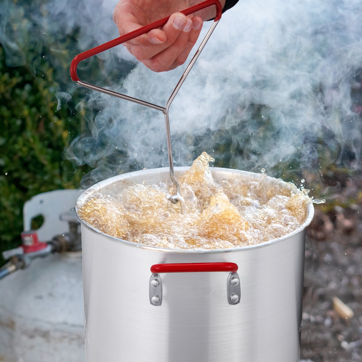 10-Piece Outdoor Turkey Fryer Kit W/30Qt Boiler Pot, 10Qt Turkey Fryer Pot, Stand