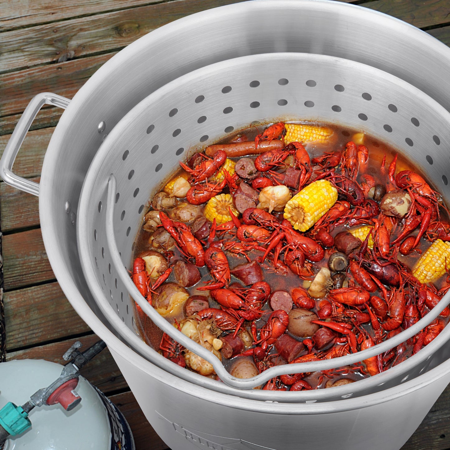 80QT Outdoor Boiling Kit with Igniter, 110,000 BTU Seafood Boil Set for Crawfish