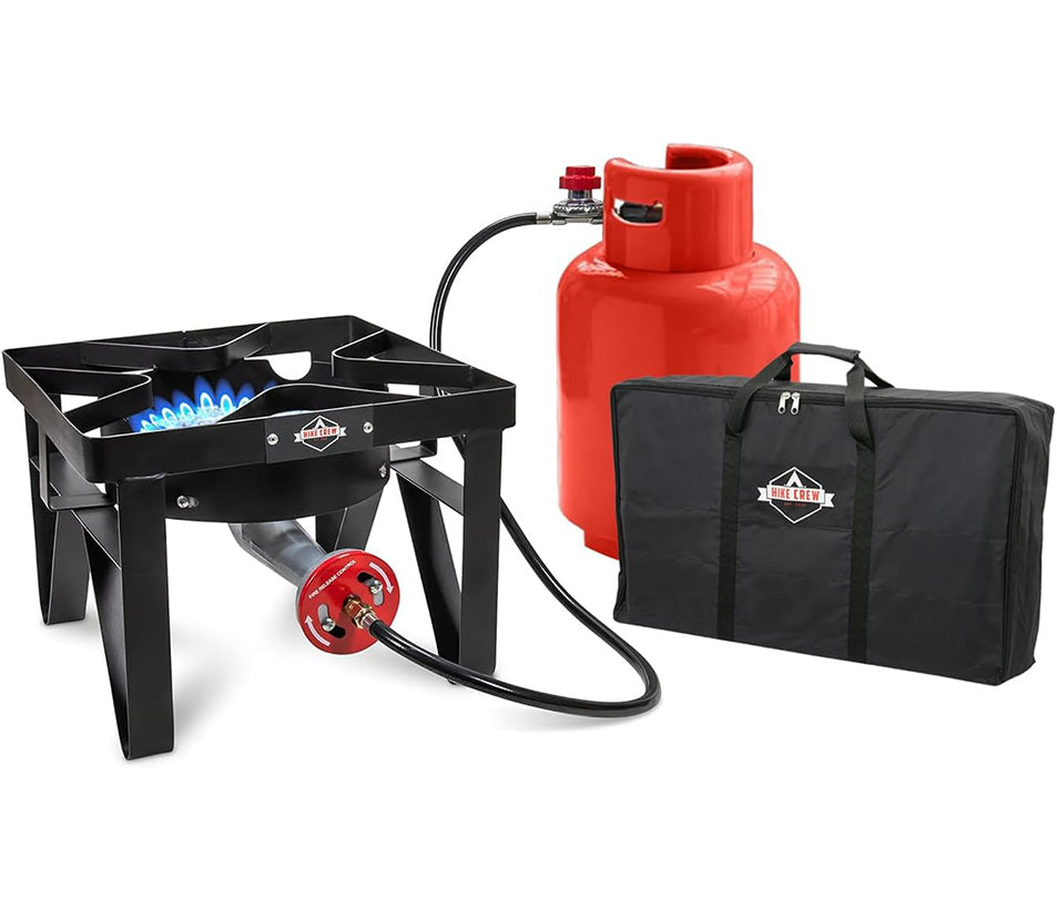 Cast Iron Portable Camping Stove, 220,000 BTU Single Burner Outdoor Camp Stove