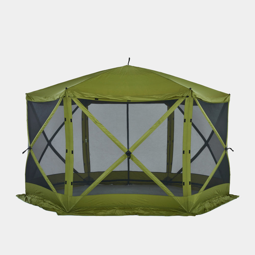 12’ x 12’ Pop Up Gazebo, 6-Sided Instant Outdoor Tent Canopy with Stakes, Ropes and More