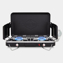 Load image into Gallery viewer, 2 Burner Propane Stove, 20,000 BTU Portable Stove with Handle and Foldable Legs
