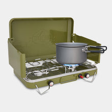 Load image into Gallery viewer, 2 Burner Propane Stove, 20,000 BTU Portable Stove with Handle and Foldable Legs
