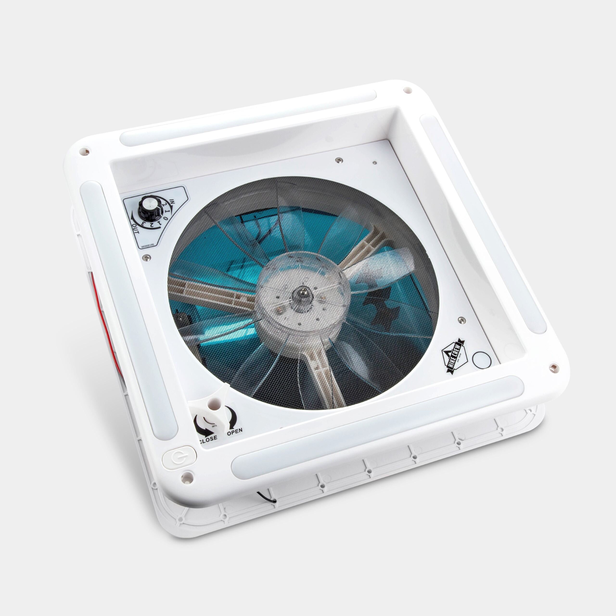 camper fan Hike Crew 14 in. RV Roof Vent Fan, 12V Manual Camper Fan with 6-Speeds & LED Light
