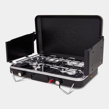 Load image into Gallery viewer, 2 Burner Propane Stove, 20,000 BTU Portable Stove with Handle and Foldable Legs
