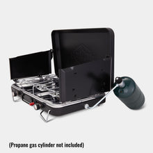 Load image into Gallery viewer, 2 Burner Propane Stove, 20,000 BTU Portable Stove with Handle and Foldable Legs
