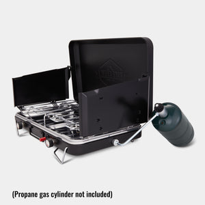 2 Burner Propane Stove, 20,000 BTU Portable Stove with Handle and Foldable Legs