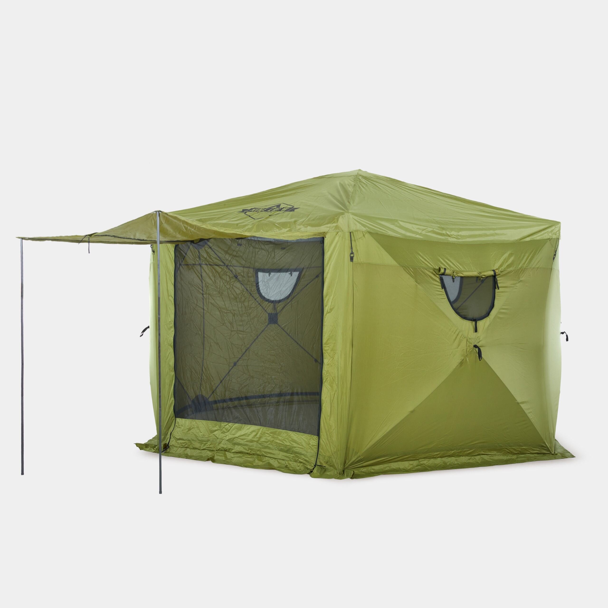 waterproof tent pop up 13’ x 13’ Waterproof Pop-Up Gazebo Tent, 6-Sided Outdoor Tent Canopy w/Floor and More Green