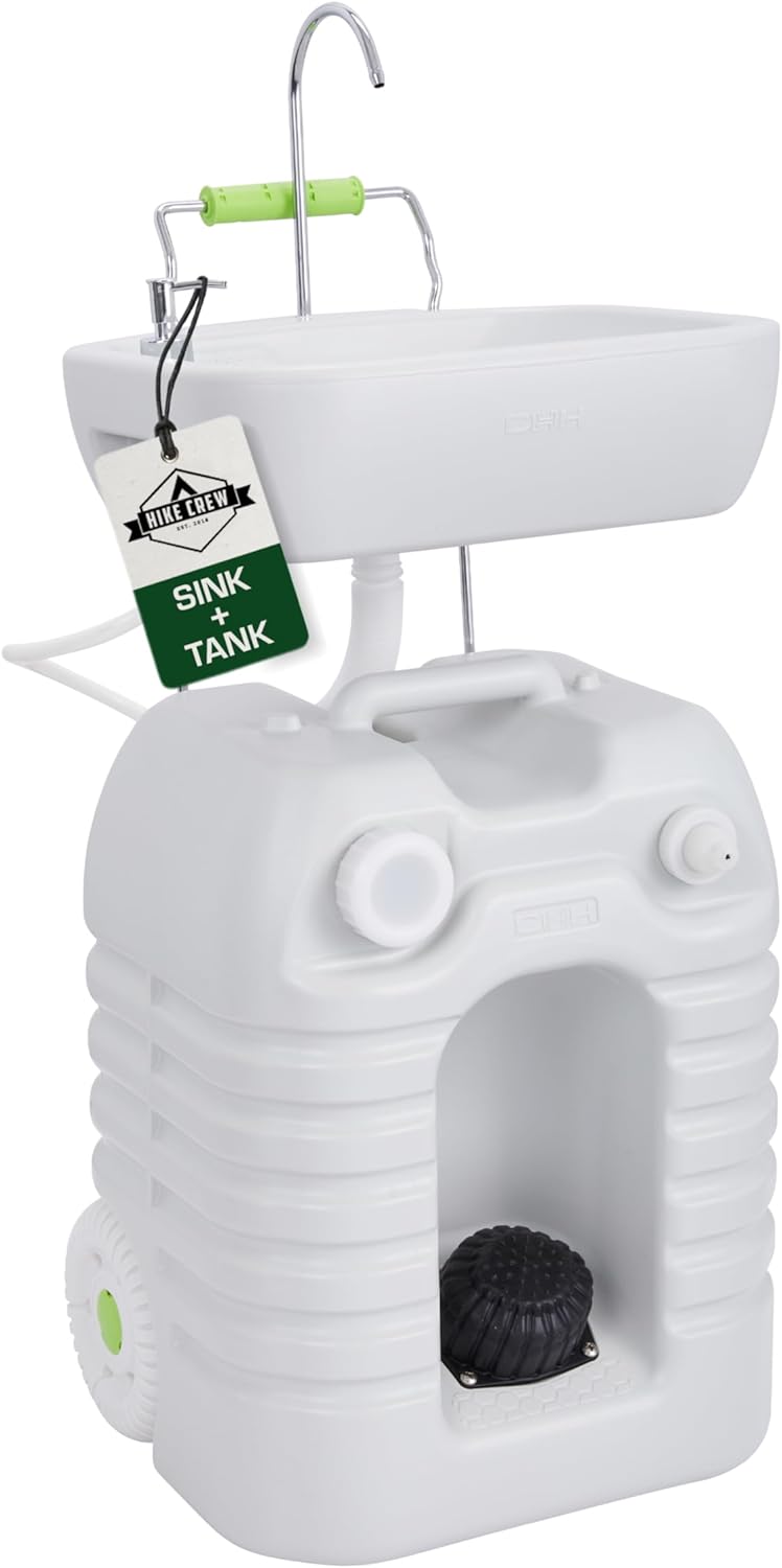 Portable Camping Sink with Large 12-Gallon Capacity Water Tank