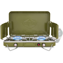 Load image into Gallery viewer, 2 Burner Propane Stove, 20,000 BTU Portable Stove with Handle &amp; Foldable Legs
