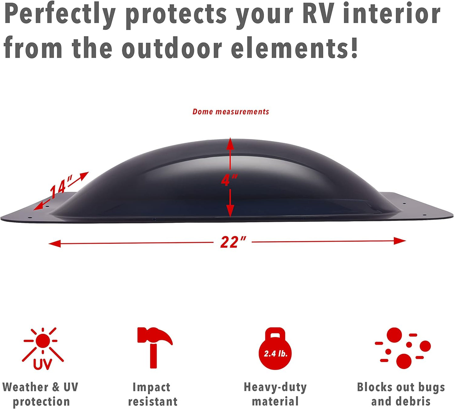 RV Skylight - RV Skylight Replacement Cover, 18” x 26” Fits Most RV Openings