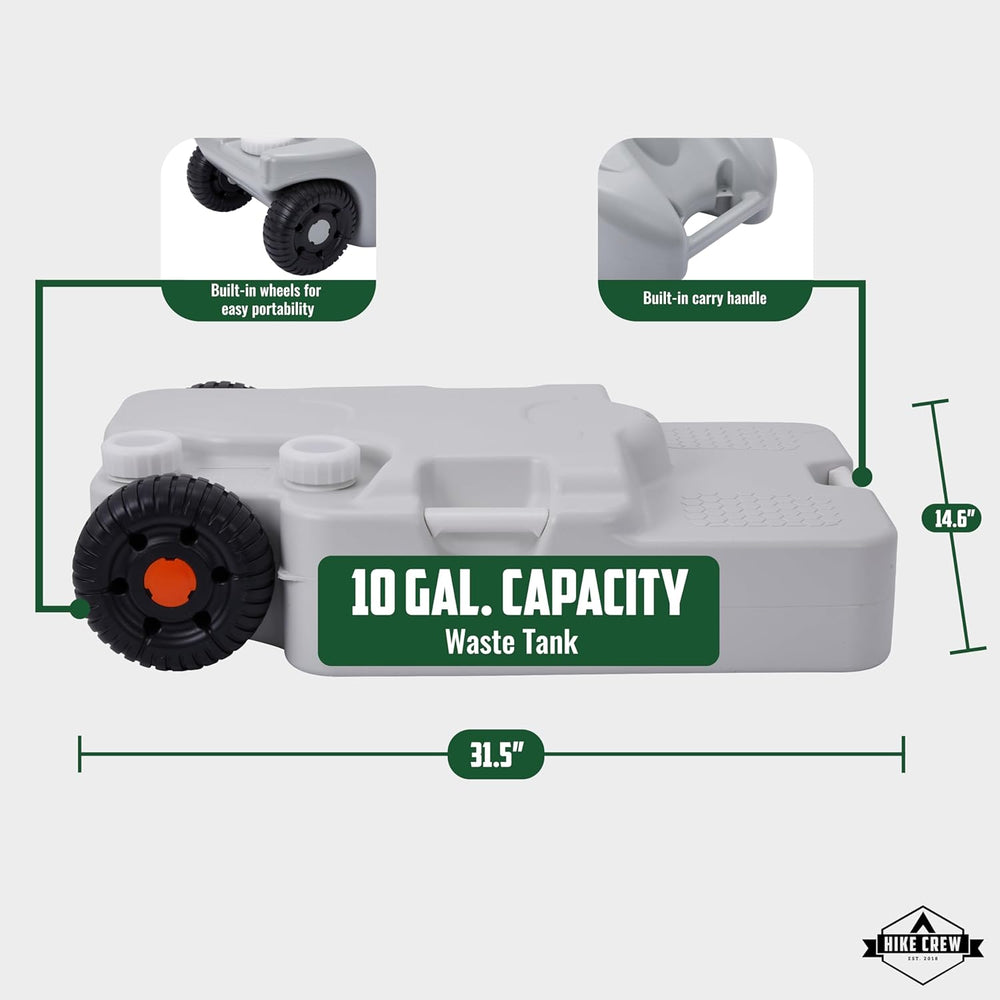 XL Portable Camping Sink & Waste Tank, 8 Gal Portable Hand Washing Station with 10 Gal Waste Tank