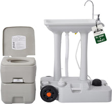 Load image into Gallery viewer, XL Portable Camping Sink &amp; Camping Toilet, 8 Gal Camping Sink Station w/5 Gal Waste Tank
