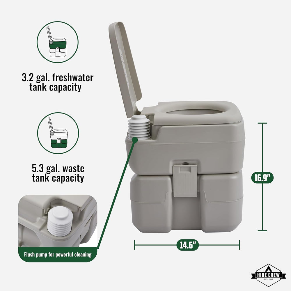 XL Portable Camping Sink & Camping Toilet, 8 Gal Camping Sink Station w/5 Gal Waste Tank