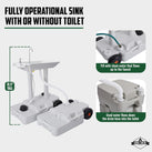 XL Portable Camping Sink & Waste Tank, 8 Gal Portable Hand Washing Station with 10 Gal Waste Tank