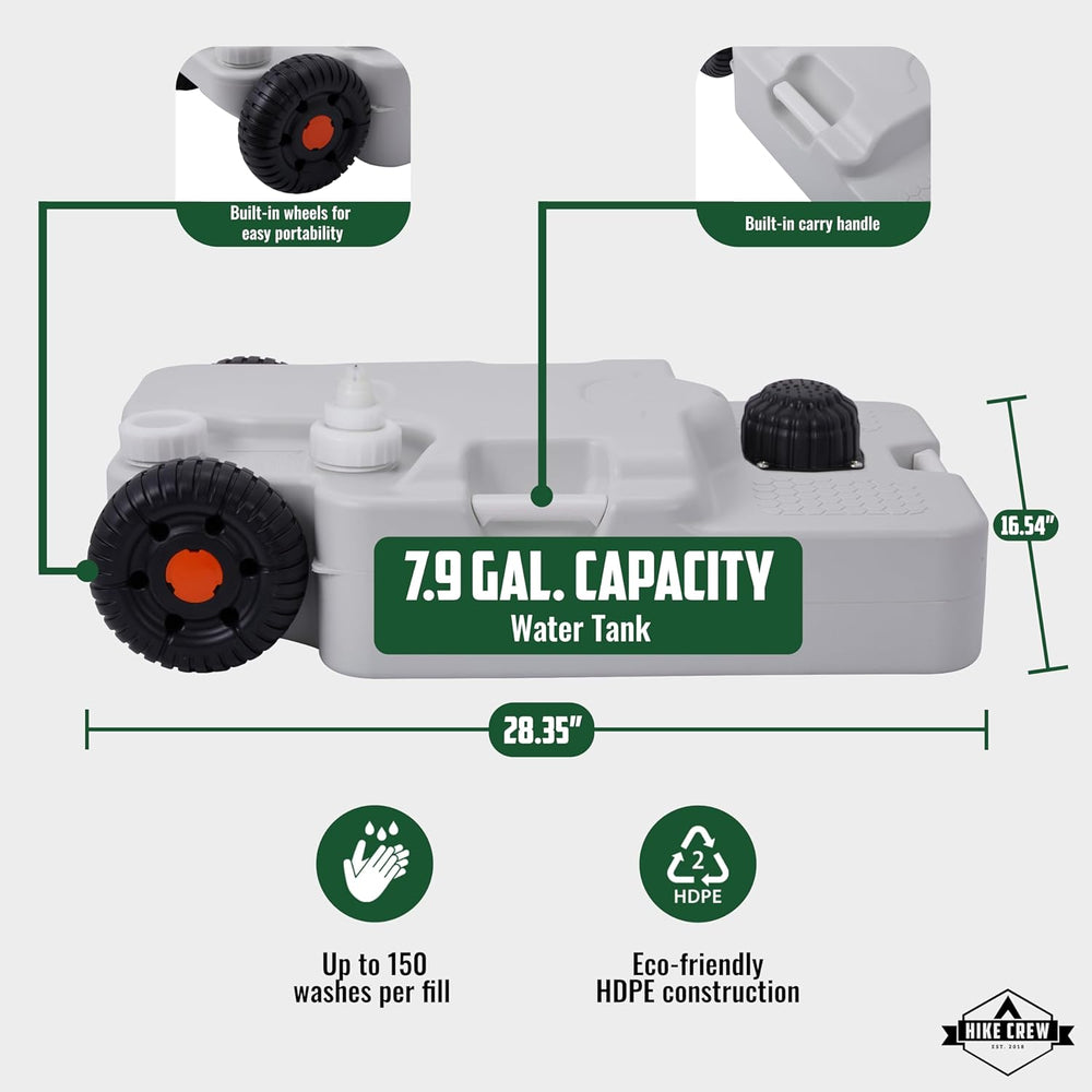 XL Portable Camping Sink & Camping Toilet, 8 Gal Camping Sink Station w/5 Gal Waste Tank