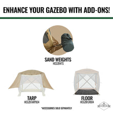 Load image into Gallery viewer, 6’ x 6’ Gazebo Tent, 4-Sided Outdoor Tent Canopy with Stakes &amp; Carry Bag

