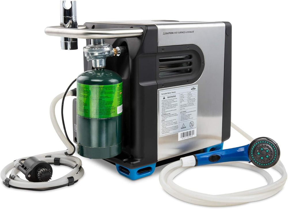 Portable Propane Water Heater & Shower Pump with Built-In Battery, Saf ...