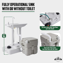 Load image into Gallery viewer, XL Portable Camping Sink &amp; Camping Toilet, 8 Gal Camping Sink Station w/5 Gal Waste Tank
