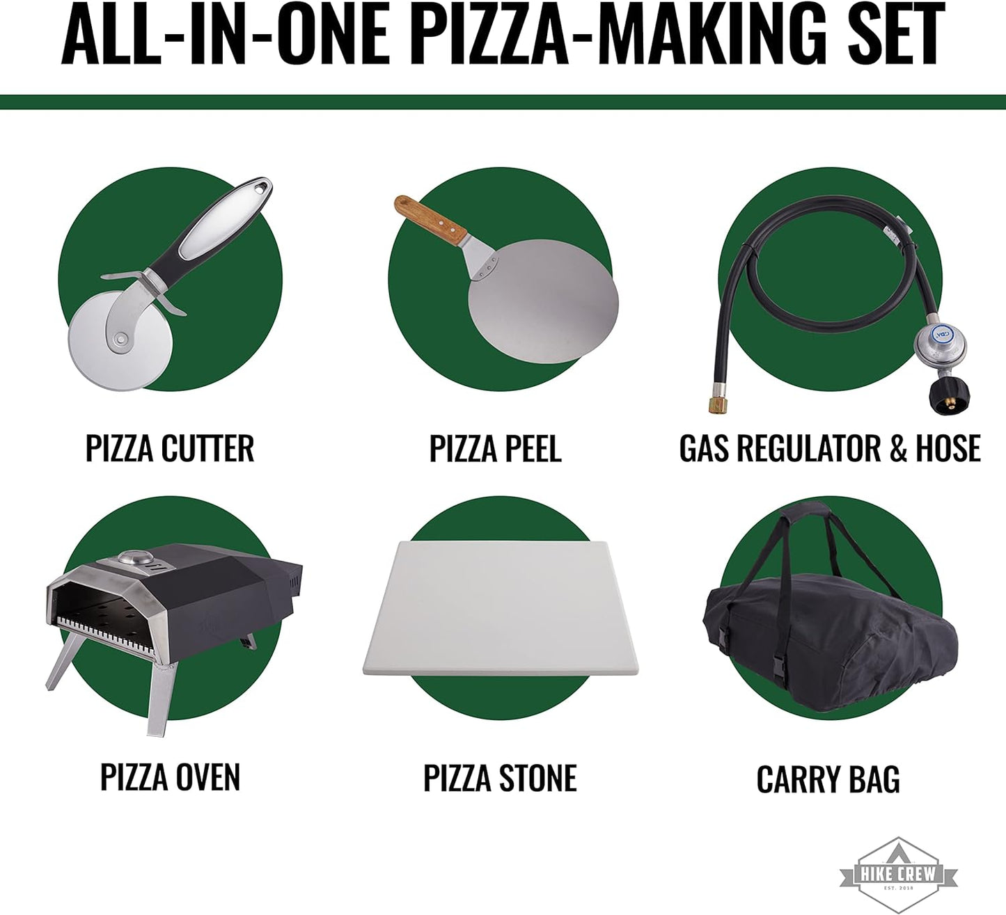 12” Outdoor Propane Pizza Oven, Portable Pizza Maker W/Control Knob, Thermometer and More