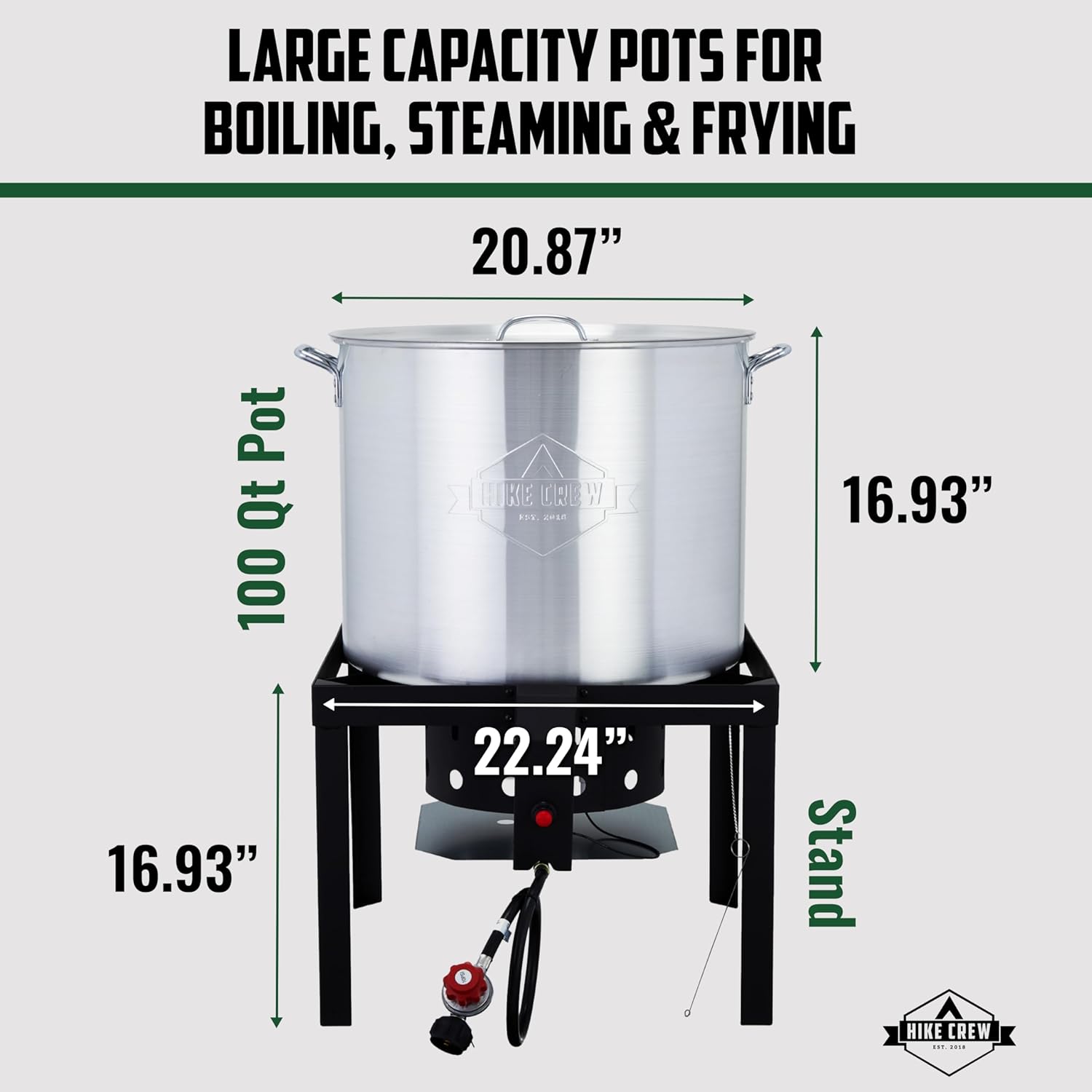 100QT Outdoor Boiling Kit with Igniter, 110,000 BTU Seafood Boil Set f ...