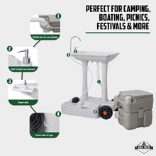 Load image into Gallery viewer, XL Portable Camping Sink &amp; Camping Toilet, 8 Gal Camping Sink Station w/5 Gal Waste Tank
