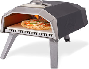 12” Outdoor Propane Pizza Oven, Portable Pizza Maker W/Control Knob, Thermometer & More
