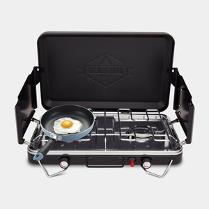 2 Burner Propane Stove, 20,000 BTU Portable Stove with Handle and Foldable Legs