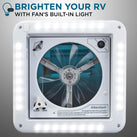 11” RV Roof Vent Fan, 12V Intake & Exhaust Manual Camper Fan with LED Light