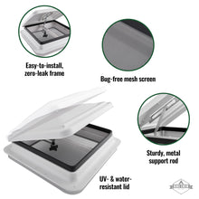 Load image into Gallery viewer, 14&quot; x 14&quot; RV Roof Vent, Camper &amp; Trailer Sunroof Cover Replacement

