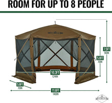 Load image into Gallery viewer, 12’ x 12’ Pop Up Gazebo, 6-Sided Instant Outdoor Tent Canopy with Stakes, Ropes &amp; More
