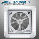 11” RV Roof Vent Fan, 12V Intake & Exhaust Manual Camper Fan with LED Light