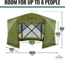Load image into Gallery viewer, 12’ x 12’ Pop Up Gazebo Tent, 6-Sided Outdoor Camping Canopy with Zippered Wind Panels
