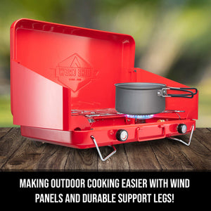 Gas Camping Stove, Portable Stove with Double Burner