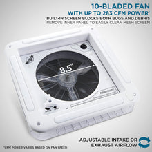 Load image into Gallery viewer, 11” RV Roof Vent Fan, 12V Intake &amp; Exhaust Manual Camper Fan
