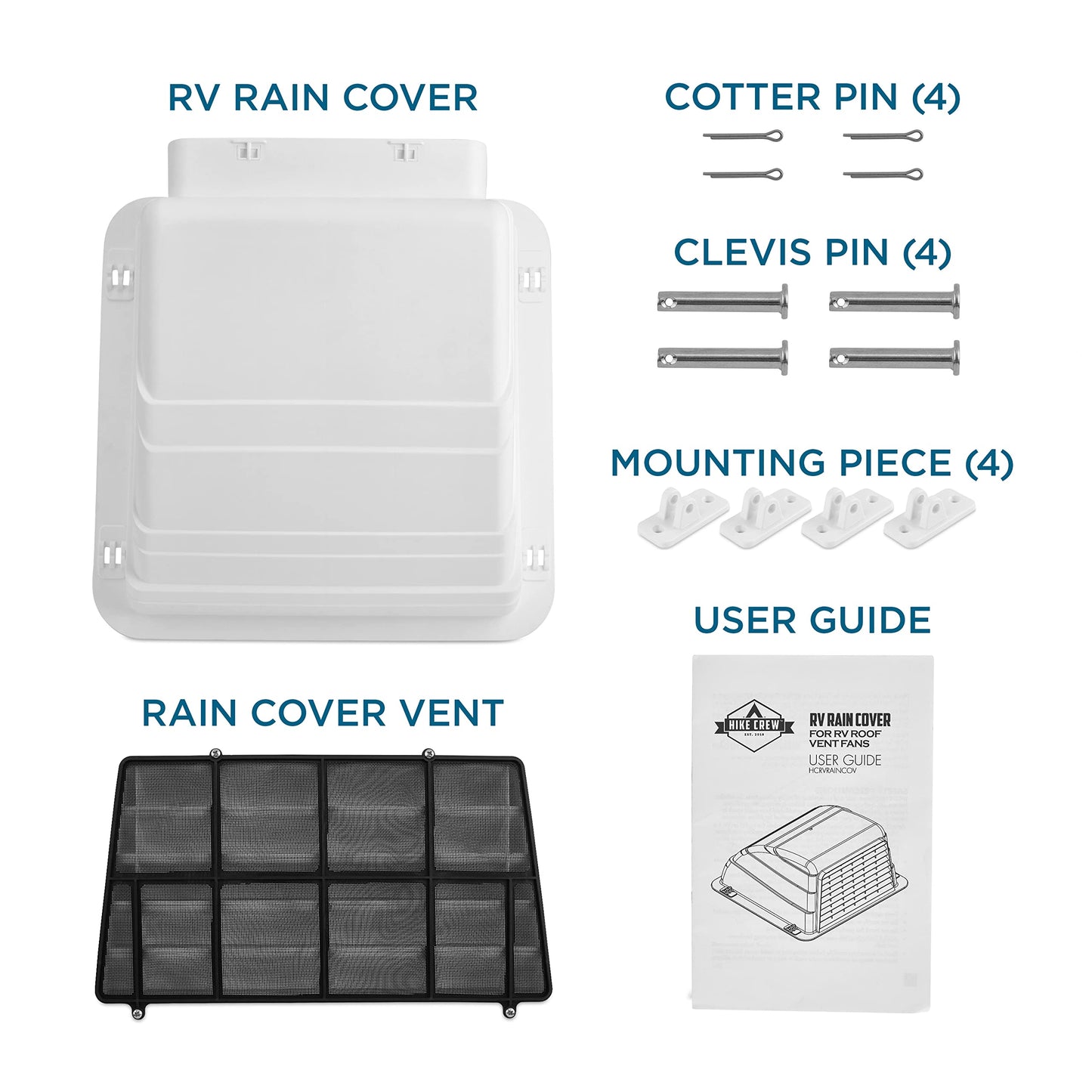 RV Roof Vent Cover - W 20" x L 21.3" x Clearance 10.5" Fits Most Rv Fans and Vents