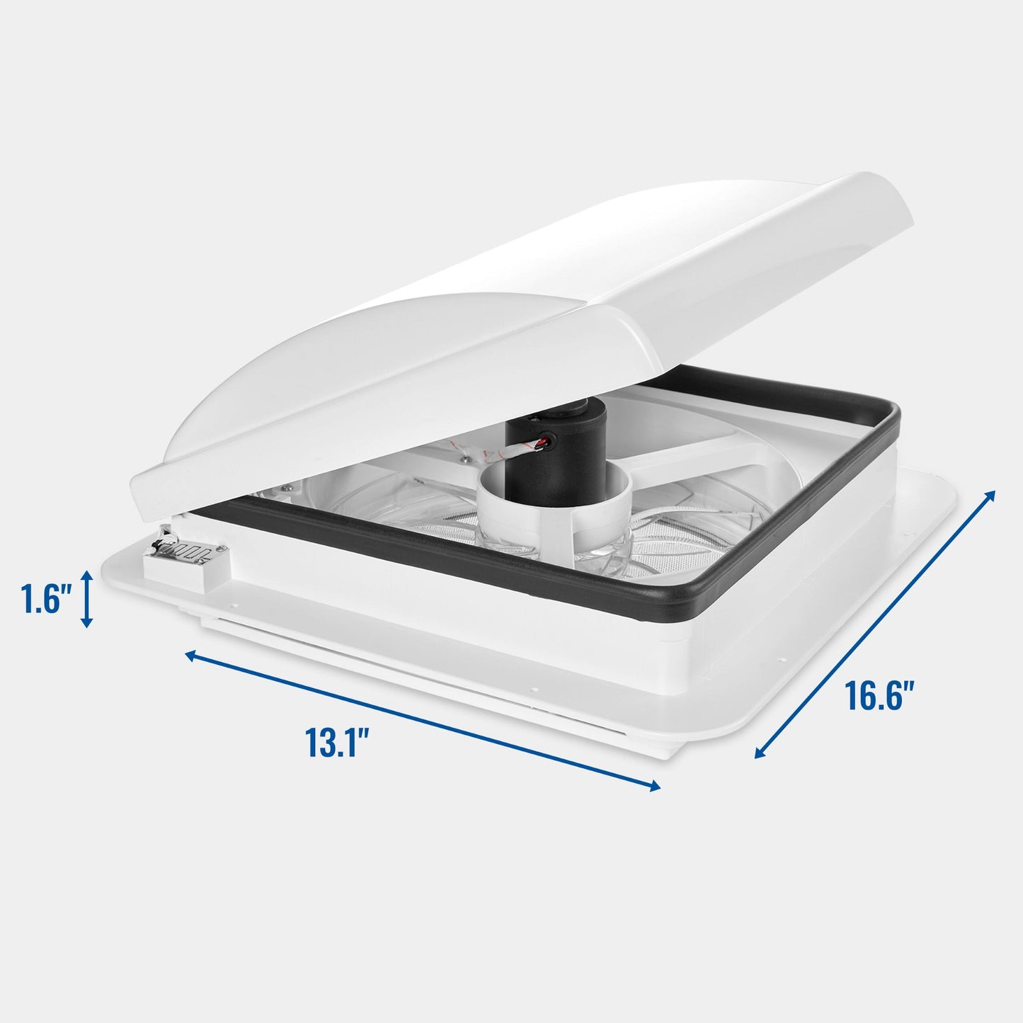 14” RV Roof Vent Fan, 10-Speed RV Fan with LED Light, Rain Sensor and More