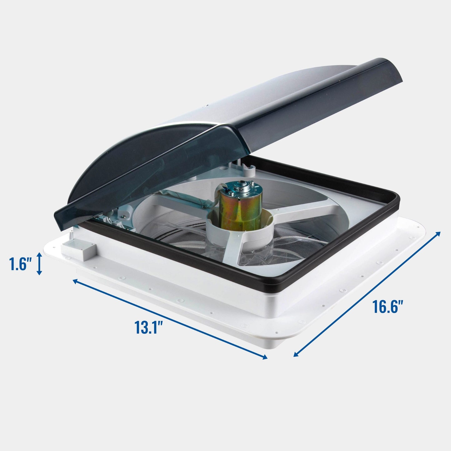 14” RV Roof Vent Fan, 12V Intake and Exhaust Manual Camper Fan