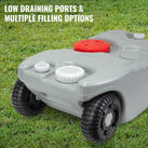 RV 10.6 Gallon Portable Waste Tank, Odorless Black & Grey RV Waste Tank W/Handle & Wheels