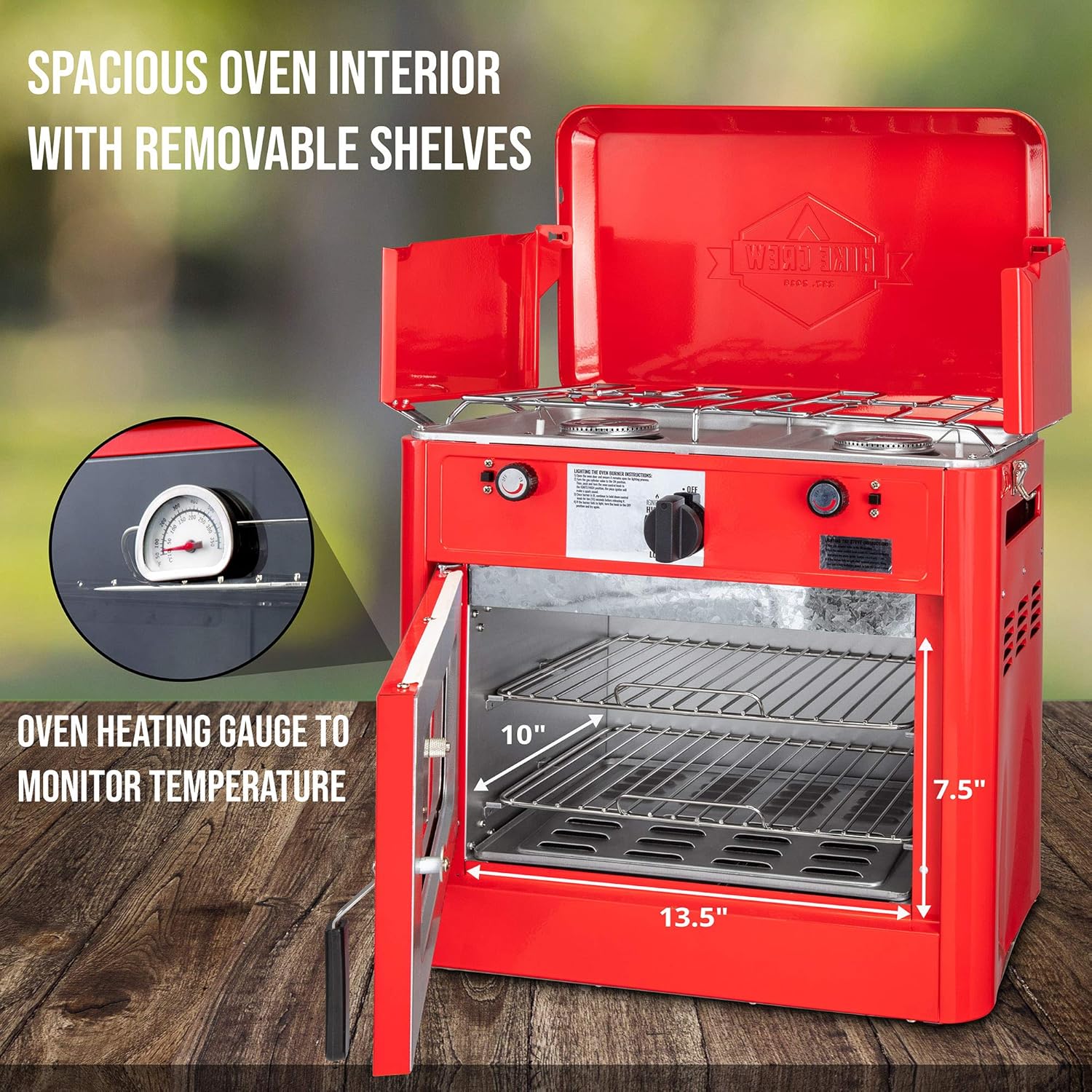 gas camping Gas Camping Oven, CSA Approved 2-Burner Stove & Camp Oven with Bag, Igniter & More