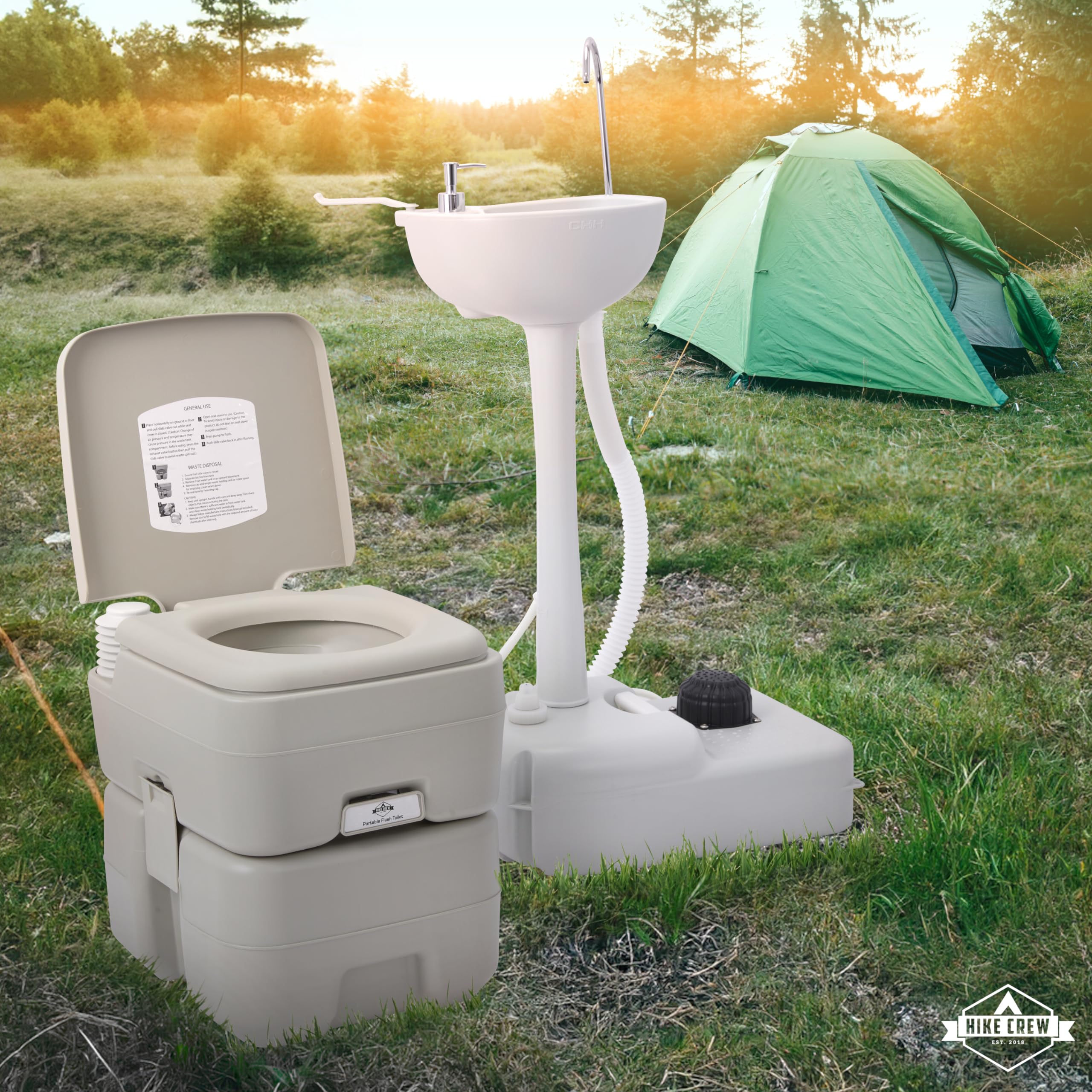 camping toilette Hike Crew Portable Camping Sink & Toilet