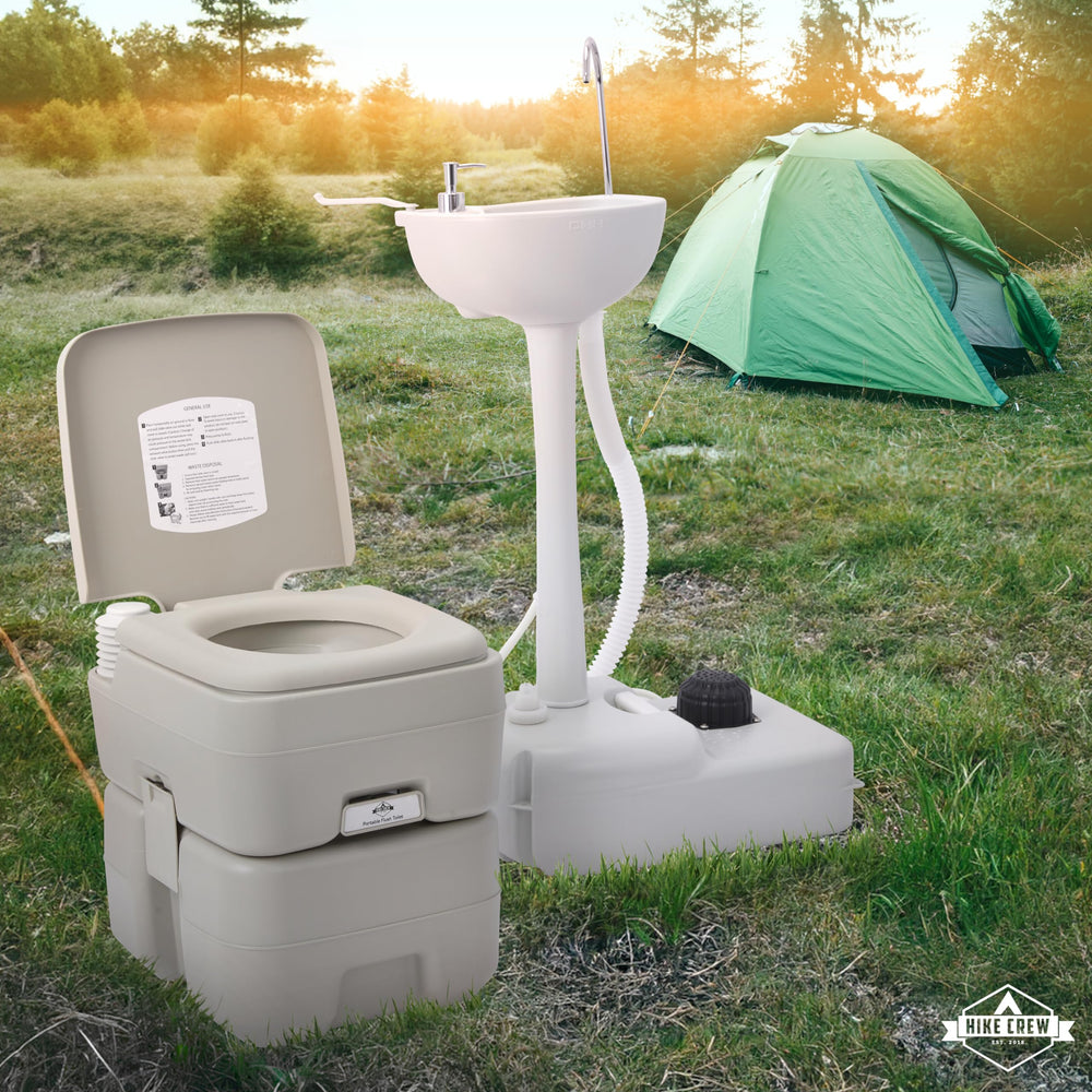 Portable Sink & Portable Toilet for Camping, with 4.5 Gal Capacity & 5 Gal Waste Tank