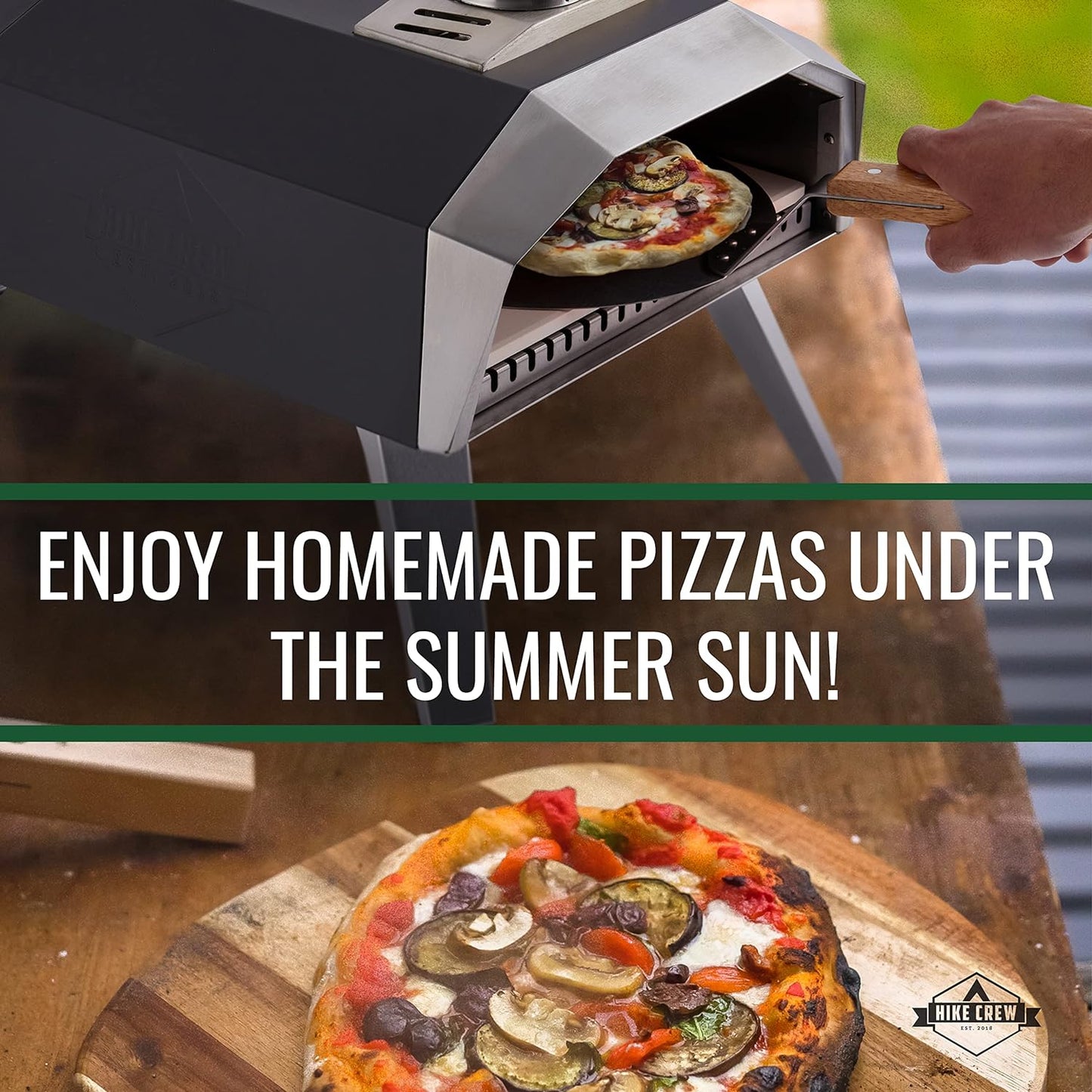 12” Outdoor Propane Pizza Oven, Portable Pizza Maker W/Control Knob, Thermometer and More