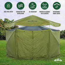 Load image into Gallery viewer, 13’ x 13’ Screened Roof Pop Up Gazebo Tent, 6-Side Outdoor Camping Canopy Shelter
