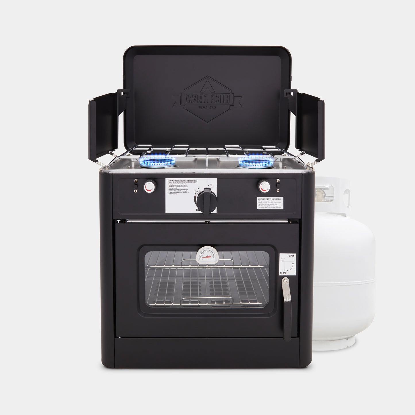 Gas Camping Oven, CSA Approved 2-Burner Stove & Camp Oven with Bag, Igniter & More