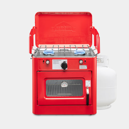 Gas Camping Oven, CSA Approved 2-Burner Stove & Camp Oven with Bag, Igniter & More