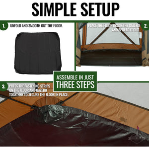 Gazebo Tent Floor Compatible with 4-Sided Pop-Up Tent with 6ft Panels