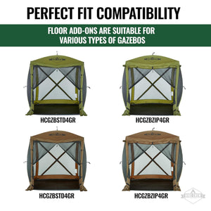 Gazebo Tent Floor Compatible with 4-Sided Pop-Up Tent with 6ft Panels
