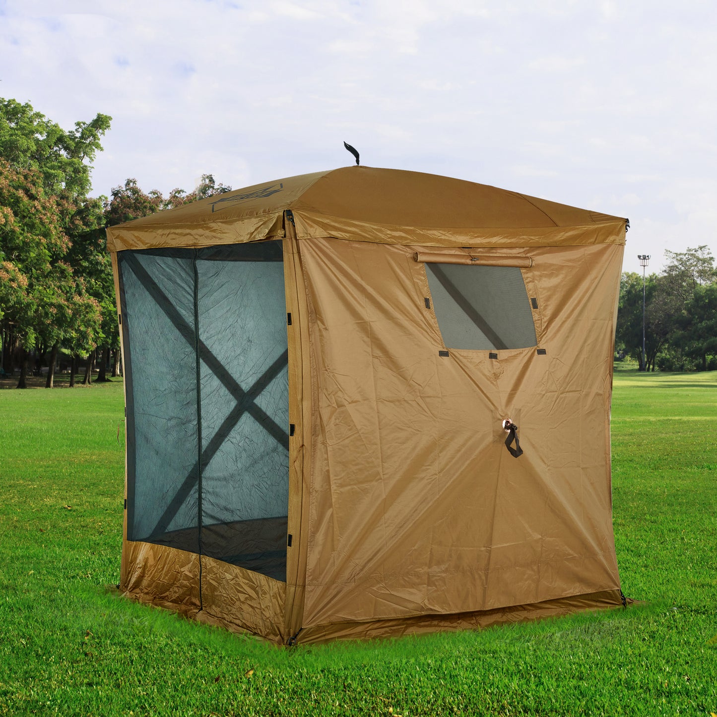 6 Ft Pop Up Gazebo Side Panel with Window for 4- and 6-Sided Tents - Brown